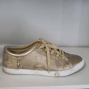 G by Guess Gold Snake Print Sneaker Size 11